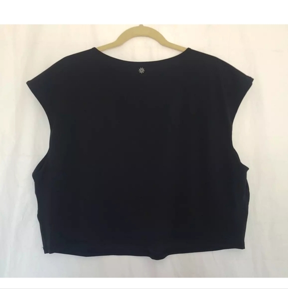 New Athleta Solid Black Vita Free Cropped V-Neck Tee Plus Size 3X - Picture 7 of 9